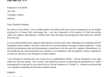 exemple de lettre de motivation de déménagement gratuit pour Word