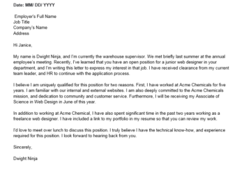 exemple de lettre de motivation pour un poste iInternal