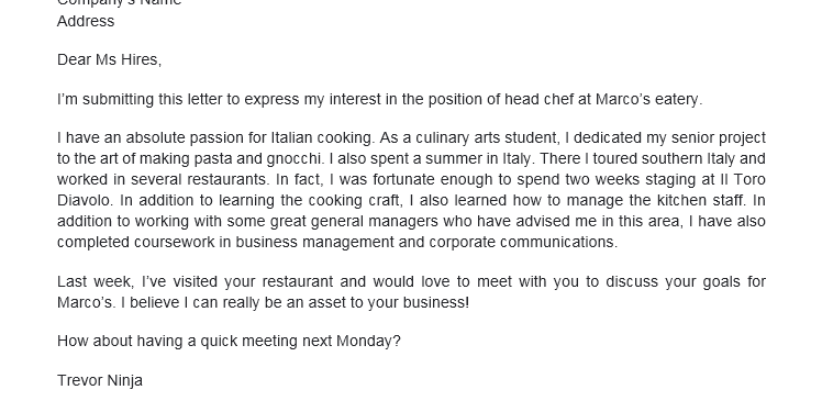 exemple de lettre de motivation courte