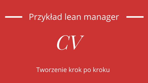 Exemple de CV pour le poste de Lean Manager.