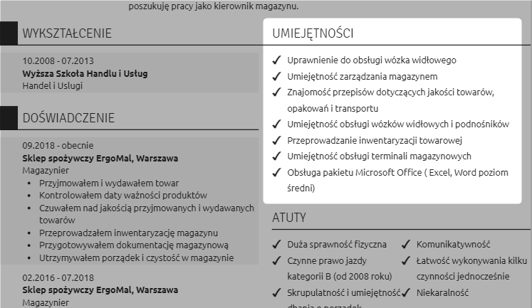 compétences en curriculum vitae comment écrire