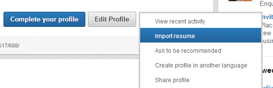 Importez votre CV sur LinkedIn