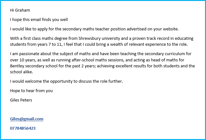 lettre de motivation enseignant