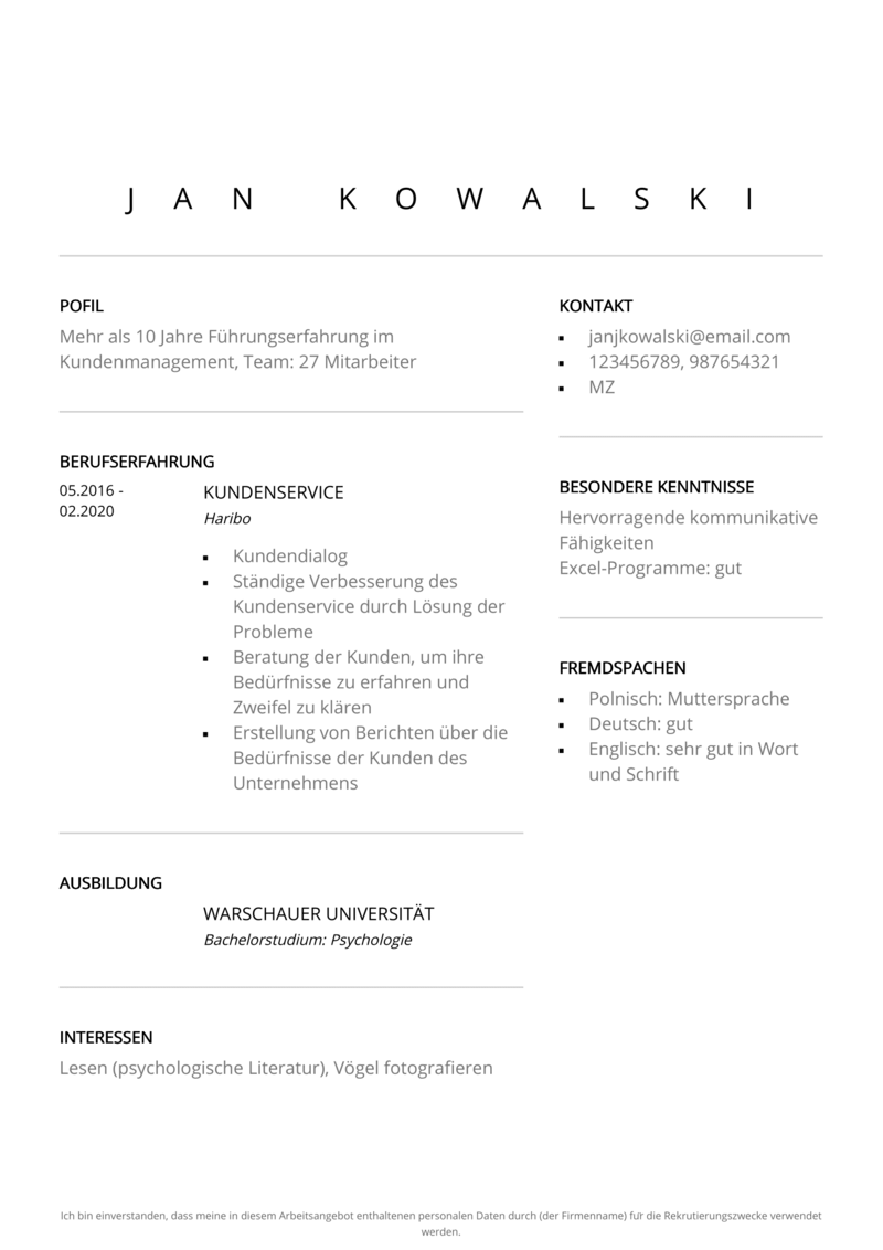 modèle de cv pdf