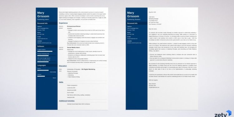 exemple de CV et lettre de motivation