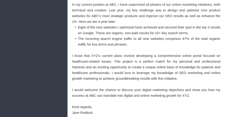 Professional cover letter Template Cascade