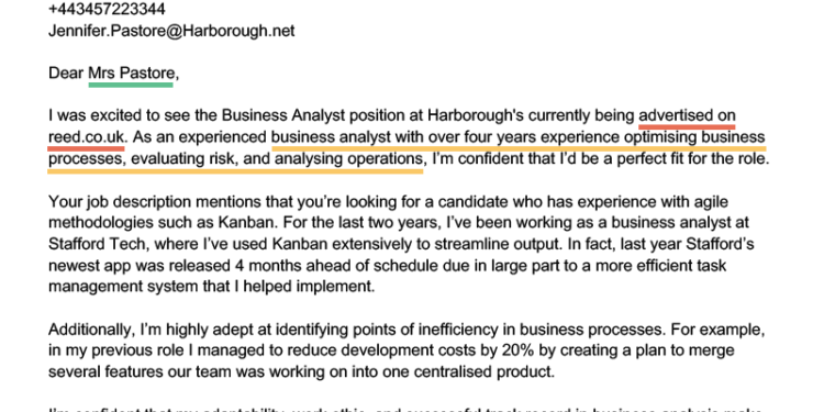 Un exemple de lettre de motivation générique