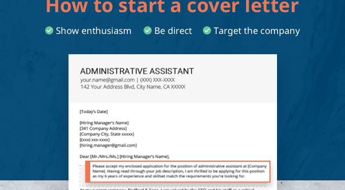 Infographie montrant comment commencer une lettre de motivation