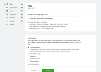 lettre de motivation upwork - monter un projet