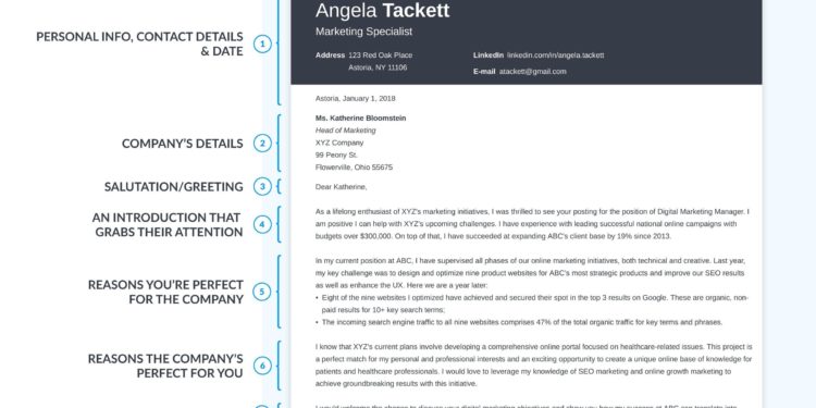 quoi inclure dans une infographie de lettre de motivation