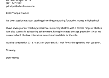 Exemple de lettre de motivation courte avec un fond d'en-tête jaune