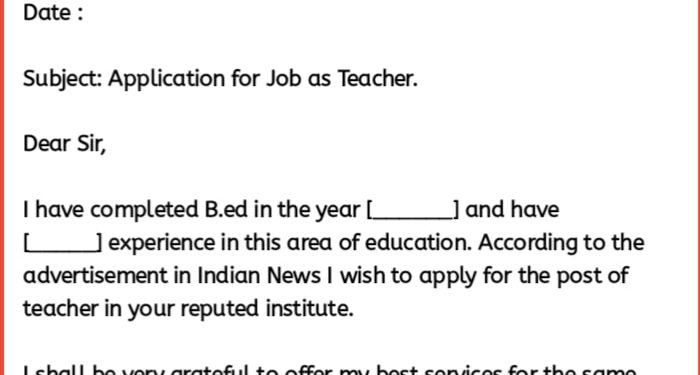 Demande d'emploi pour professeur d'école