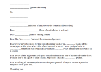 Comment rédiger une lettre de candidature pour un emploi d'enseignant à l'école