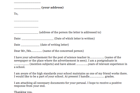 Comment rédiger une lettre de candidature pour un emploi d'enseignant à l'école