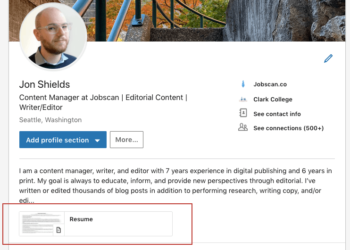 où vous téléchargez votre CV sur linkedin