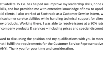 Fermeture de la moitié d'une lettre de motivation du service client