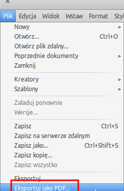 Enregistrer le CV au format PDF dans LibreOffice Writer 1z2