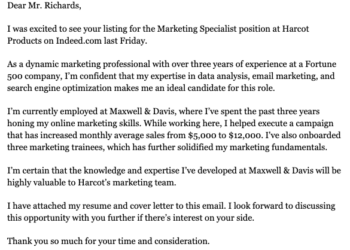 Exemple de lettre de motivation par e-mail