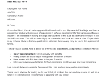 exemple de lettre de motivation à une agence de recrutement au format Word