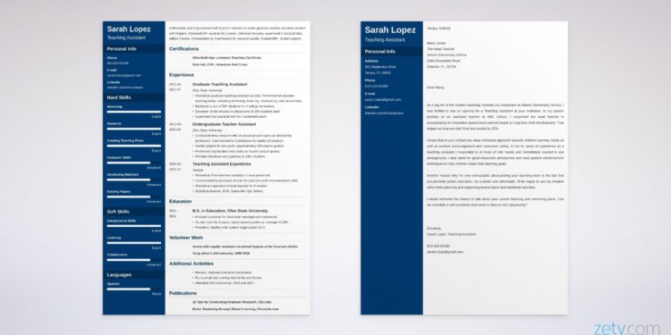 curriculum vitae et lettre de motivation d'assistant d'enseignement