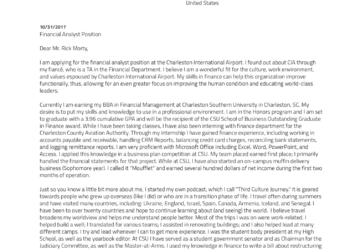 Exemple de lettre de motivation de stagiaire en finance