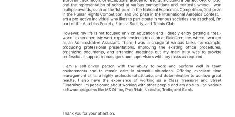 Exemple de lettre de motivation pour lycéen