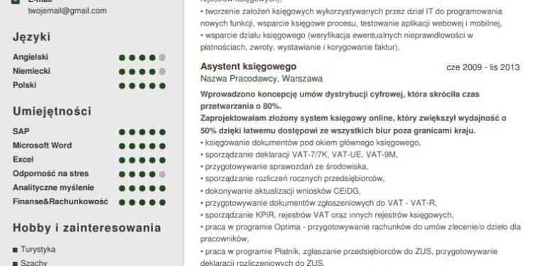 Exemple de CV pour un comptable