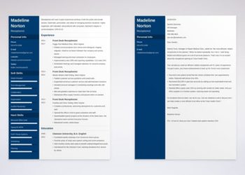 CV de réceptionniste et lettre de motivation