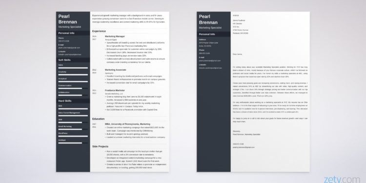 CV de déménagement et lettre de motivation