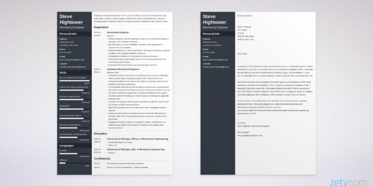 ensemble de curriculum vitae et lettre de motivation d'ingénieur en mécanique