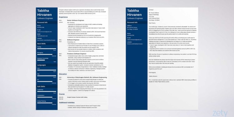 ensemble de curriculum vitae et lettre de motivation d'ingénieur logiciel