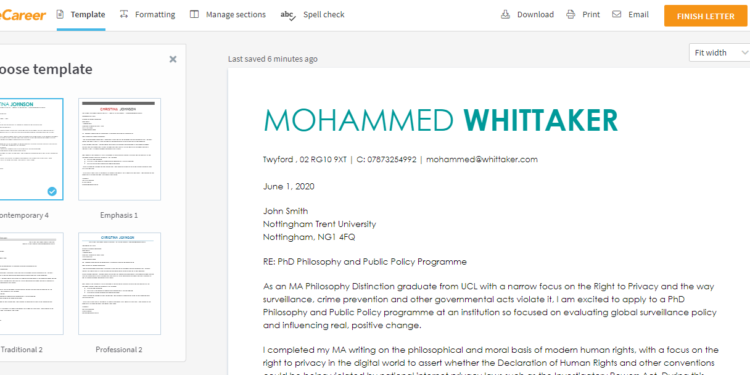 créateur de lettre de motivation