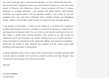 lettre de motivation enseignant débutant