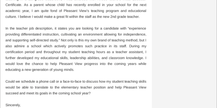 lettre de motivation enseignant débutant