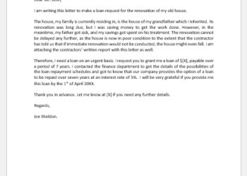 Lettre de demande de prêt à l'employeur