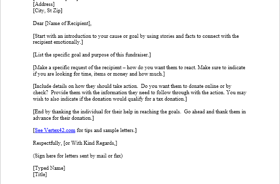 Modèle de lettre de demande de don gratuit Exemples de lettres de don