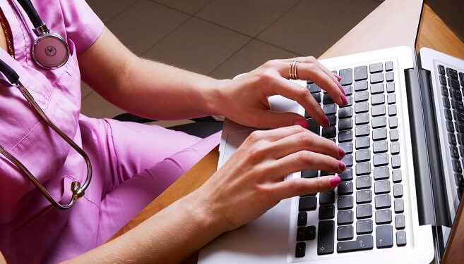 Nurse typing