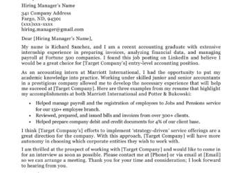 Entry-level accounting cover letter sample