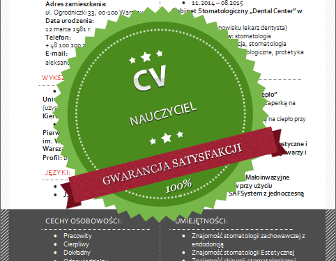 Modèle de CV pour un enseignant - Appluj.pl