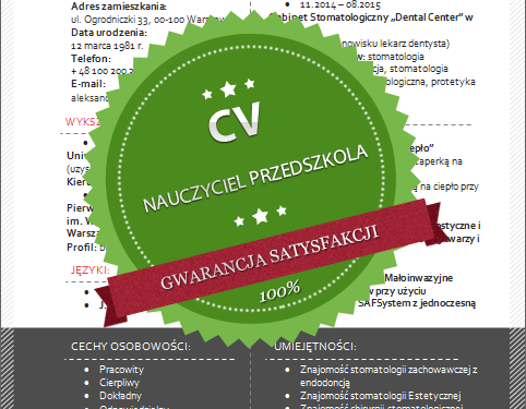 Modèle de CV pour un enseignant préscolaire