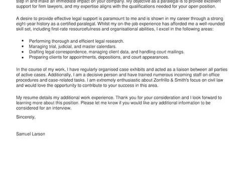 lettre de motivation parajuriste complète