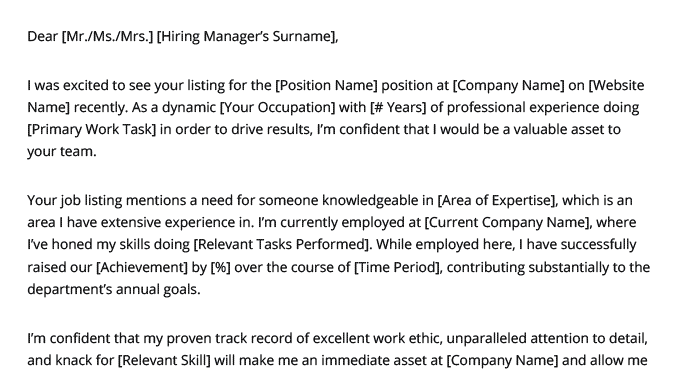 Un modèle de lettre de motivation générale à remplir