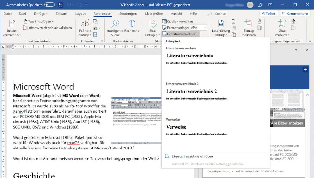Programme de CV - Microsoft Word