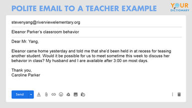 e-mail poli à un enseignant exemple