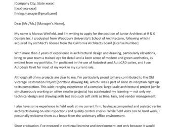 Architecture Cover Letter Example