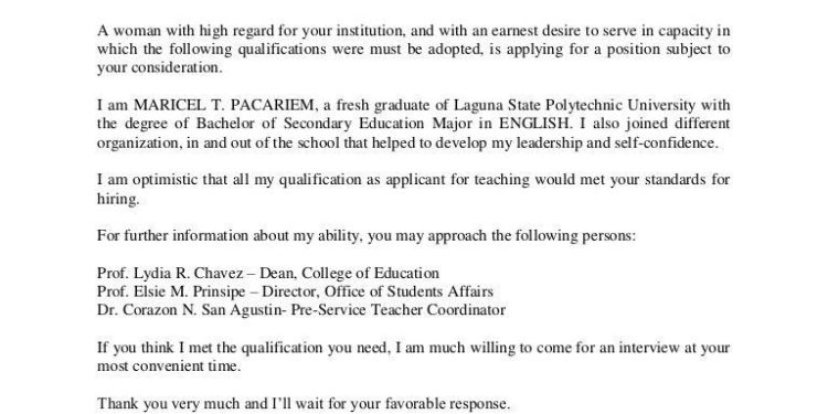 Exemples de lettre de demande d'emploi d'enseignement au Nigéria