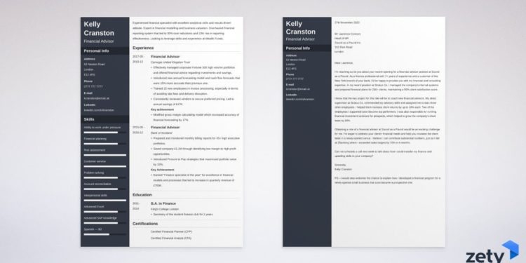 cv finance et lettre de motivation