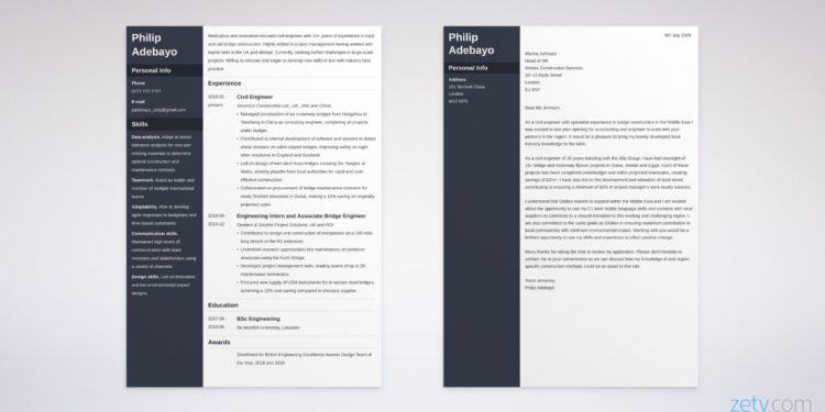 ensemble de cv et lettre de motivation d'ingénierie