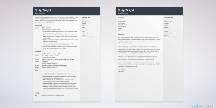 ensemble de cv et lettre de motivation au détail