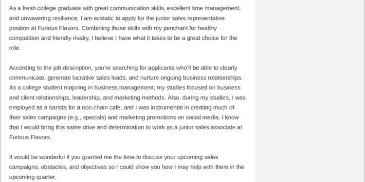 exemple de CV d'entrée de gamme